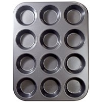 Ecolution Bakeins Cookware Non-Stick Heavy Duty Carbon Steel 12-Cup Gray