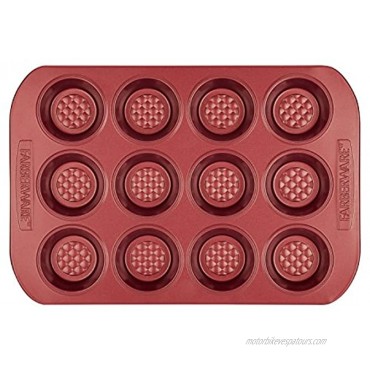 Farberware 47140 Colorvive Nonstick 12-Cup Muffin Tin Nonstick 12-Cup Cupcake Tin12 Cup Red