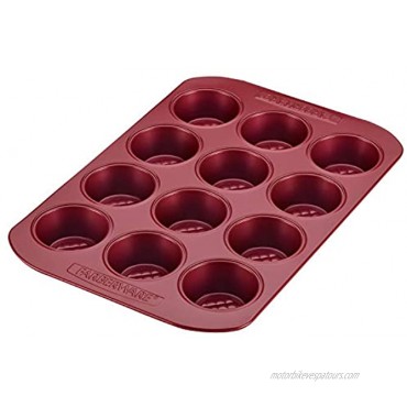 Farberware 47140 Colorvive Nonstick 12-Cup Muffin Tin Nonstick 12-Cup Cupcake Tin12 Cup Red