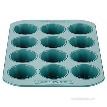 Farberware purECOok Hybrid Ceramic Nonstick 12-Cup Muffin Tin Nonstick 12-Cup Cupcake Tin 12 Cup Blue