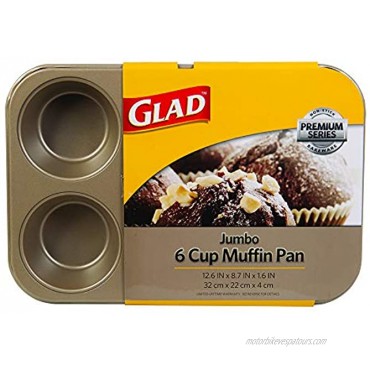 Glad Cupcake And Muffin Pan – Premium Non-Stick Oven Bakeware Whitford Gold Jumbo 6-Cup
