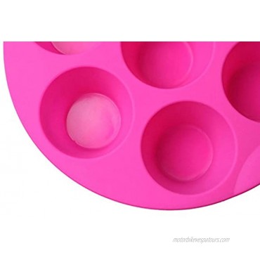 Kaqkiasiog 7 Cavity Egg Bite Mold Silicone Muffin Pudding Mould Bakeware Round Cup Cake Pan Baking Pancake Tray Muffin Tins Random Color