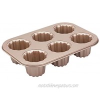 Non-stick Canele Molds Baking Pans for Cupcakes 6Cavities Muffin Pan for Oven Baking