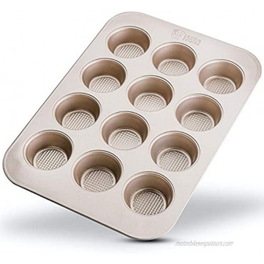 Nonstick Muffin Pan For Baking Large 12-Cup Cupcake Pan Food-Safe Nonstick Easy Release Coating -Durable Warp-Resistant Scratch-Resistant Superior Baking Performance Designed Muffin Tray
