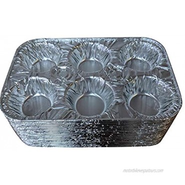 Pinkada 20 Pack Muffin Pans Made from Disposable Aluminum Foil Standard Size Holds 6 Cup Cupcakes Great for Baking Cupcakes Mini Pies and Muffins