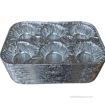 Pinkada 20 Pack Muffin Pans Made from Disposable Aluminum Foil Standard Size Holds 6 Cup Cupcakes Great for Baking Cupcakes Mini Pies and Muffins