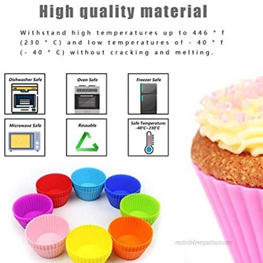 Reusable Silicone Baking Cups- BakeBaking Mini Muffin Pan- Reusable Silicone Cupcake Molds -Small Baking Cups Truffle Cake Pan Set Nonstick in 6 Colors Pack of 12