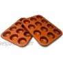 Set of 2 Nonstick Copper Muffin Pan 12 Cups Even Baking Dishwasher Oven Safe