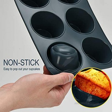 Silicone Muffin Baking Pan Giant Cupcake Tray 6 Cup Large Nonstick Bakeware Jumbo Cake Molds Tin and Silicone Sealing Ring 6 Quart Compatible with Instant Pot IP Pot Accessories 5 6QT BPA Free