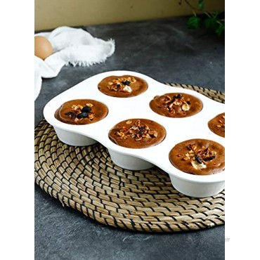 Sweese 517.102 Porcelain Muffin Pan Non-Stick Cupcake Baking Pan 6 Cups Each cup holds 3 oz Turquoise