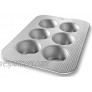 USA Pan Bakeware Texas Cupcake and Muffin Pan Nonstick Quick Release Coating 6-Well Aluminized Steel