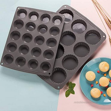 Webake Mini Muffin Cupcake Pan Silicone Mini Tart Pan Quiche Mold for Peanut Butter Cup Egg Bites Fat Bomb Cake Baking