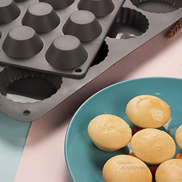 Webake Mini Muffin Cupcake Pan Silicone Mini Tart Pan Quiche Mold for Peanut Butter Cup Egg Bites Fat Bomb Cake Baking