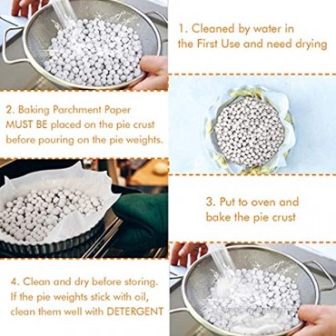 2.2 LB Pie Weights Pie Weights for Baking 10mm Baking Beans Ceramic Crust Beads with Wheat Straw Container for Baking1000g