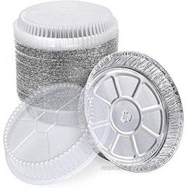 5” Aluminum Foil Pie Pans with Dome Lids 50 Pcs Disposable Aluminum individual Pot Pie Pan for Baking Cooking Storage & Reheating