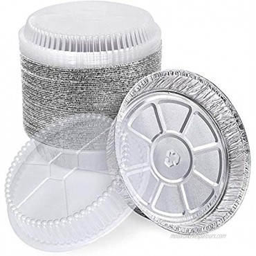 5” Aluminum Foil Pie Pans with Dome Lids 50 Pcs Disposable Aluminum individual Pot Pie Pan for Baking Cooking Storage & Reheating