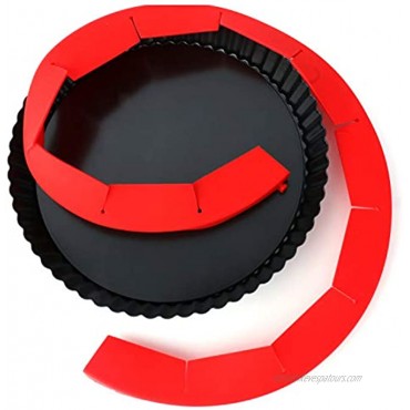 9 inch Deep Dish Pie Pan Removable Bottom & Silicone Pie Crust Shield Adjustable Protector Set of 2