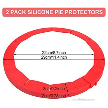 Adjustable Pie Crust Shield BPA-free and Food Safe Silicone Pie Protector for Baking Pie Fits Rimmed Dish 8 11.5 Dishwasher Safe 2 Pack