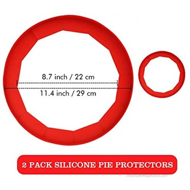Adjustable Pie Crust Shield Silicone Pie Protectors Adjustable Bake Crust Protector Pie Crust Protector Cover Kitchen Tool for Baking Pie Pizza Fit 8-11.4 Inch Pies 2 PCS