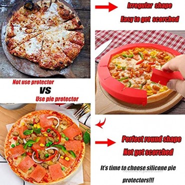 Adjustable Pie Crust Shield Silicone Protector Bake Protectors Cover Kitchen Tool for Baking Tart Pizza Fit 8 to 11.4 Inch Pies Red 2 PCS