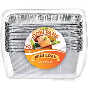 Aluminum Pans Mini Loaf Pans 20 Pack Disposable Aluminum Foil 1lb. Small Bread Baking Pans 6 X 3.5 X 2