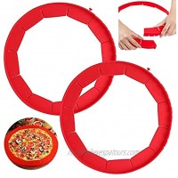 CIGPSIM 2 Pack Pie Crust Shield Silicone Pie Protector Adjustable Silicone Pie Shell,Suitable For 8 to 11.5 inch Pie,Red