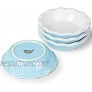GDCZ Ceramic Mini Pie Pan Set of 4 Porcelain Individual Stackable Pie Tins，5.8-Inch 8OZ Blue