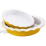 Hompiks Pie Pan Pie Dish 36 oz Pie Pans for Baking Oven Kitchen Porcelain Pie Plate Yellow Pie Dishes for Apple Pie Pumpkin Pie