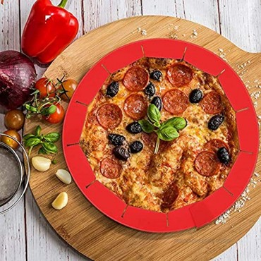 JANEMO Pie Crust Protector Shield，Fit 8-12 Inch Pies Adjustable Silicone Pie Bake Crust Protector,Pizzas，Red