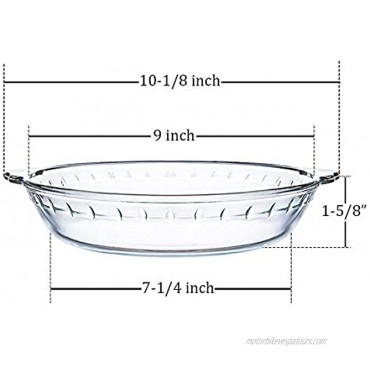 Kingrol 3 Pack Glass Pie Plates 9 Inch Pie Baking Dishes with Handles