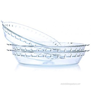 Kingrol 3 Pack Glass Pie Plates 9 Inch Pie Baking Dishes with Handles