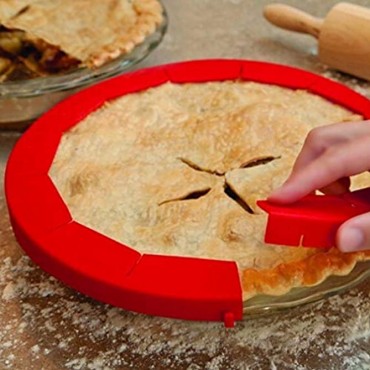 Pie Crust Protector Adjustable Bake Crust Edge Ring Saver Silicone Pie Protectors Baking tool for Pie Pizza Pan Fits 8 to 12 Diameter Pies
