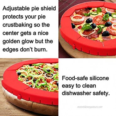 Pie Crust Shield,Silicon Pie Crust Shield,Pie Crust Shield,Pie Crust Protector Shield for Baking Pie Fit 8 Inch to 11.4 Inch Diameter Pies 4 Pieces Red