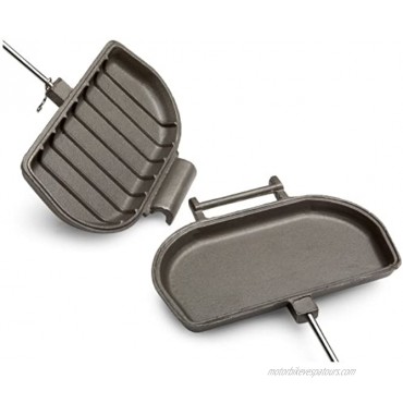 Rome's Panini Press Cooker Cast Iron with Steel and Wood Handles