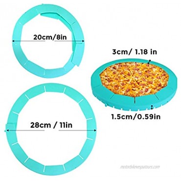 Rowno 2 Pack Silicone Pie Crust Shield Comes with Silicone Scrubber 2 Blue Adjustable Protectors for Pie and Pizza Crust size 8 to 11 inch