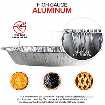 Stock Your Home 9 Inch Deep Dish Aluminum Foil Pie Pans 50 Count Disposable & Recyclable Large Pie Pan Pie Plates for Bakeries Cafes Restaurants Durable Large Foil Pans for Extra Pie Filling