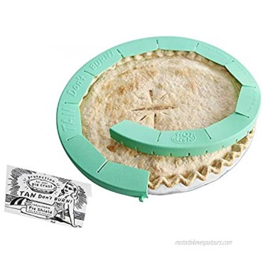 Talisman Designs Adjustable Pie Crust Shield BPA-free Silicone Aqua Fits 8.5 11.5 Rimmed Dish