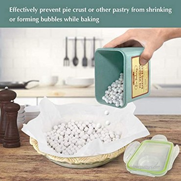 Versatile Baking Ceramic Pie Weights with 2 Pack Pie Crust Protector Shield Silicone Pie Protector for Baking All the Pies Andyer Reusable 10mm Baking Beans with Natural Food Grade Container 1.8LB