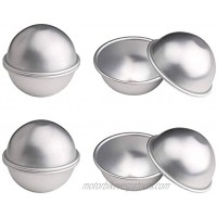 10 Pcs Bath Bomb Mold Aluminum Alloy Semicircle Cake Mold Baking Tool for DIY Crafting Pudding Egg Tart 6.5 cm