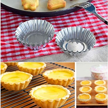 24 Pcs- Egg Tart Molds 3.07In and（Large 3.74In）Aluminum Mini Tart Pan and 1 whisk Tin Pan Baking Tool for Cookie Pies Cupcakes Mini Cakes Pudding Jello