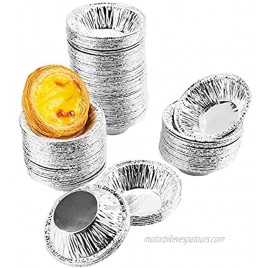 250Pcs Aluminum Foil Tart Pan Egg Tart Pan Freezer & Oven Safe Disposable Round Egg Tart Tin Foil Pans for Baking Supplies
