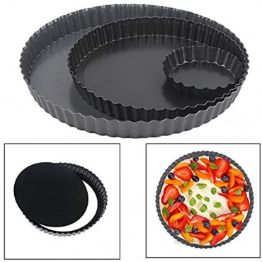 4 Inch 9 Inch and 11 Inch Tart Pan Removable Bottom Quiche Pan Non-Stick Pie Tart Baking Dish Pan Carbon Steel Quiche Pan for Kitchen Cooking Baking 3 Packs 1 of each size