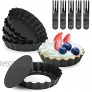 6PCS Mini Egg Tart Pans with Removable Bottom Non-Stick Round Carbon Steel Tart Tins Quiche Pans Tartlet Mold Mini Pie Pans Muffin Cookie Pudding Mold Baking Tool with 5 Pack Plastic Forks