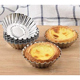 Aeyistry 10 Pcs Stainless Steel Mini Tart Pie Pans Reusable Tartlet Cupcake Baking Mold for Pies Quiche Bakeware Cheese Cakes Desserts and more