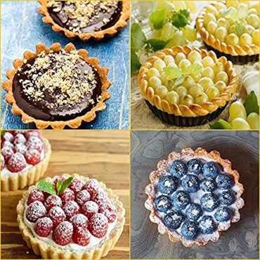 Cyimi Mini Tart Pan Set of 6 Non-Stick 4 Inch Quiche Pan Removable Bottom Tart Pan for Pies Quiche Bakeware Cheese Cakes Desserts and more