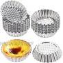 Dicunoy 30 PCS Egg Tart Mold 3.8 Inch Stainless Steel Tart Pans Mini Pie Tartlet Cupcake Cake Muffin Mold for Baking