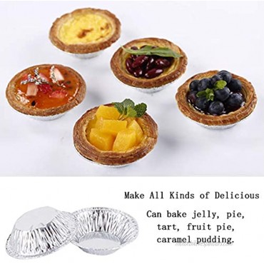 Disposable Aluminum Foil Tart Pans,Egg Tart Mold 200Pcs Tart Baking Tray Mini Tiny Pie Muffin Pans Tin Bakeware Cake Cookie Mold for Cooking,Baking Supplies and Reheating Pies,Tart and Quiche-COSVER