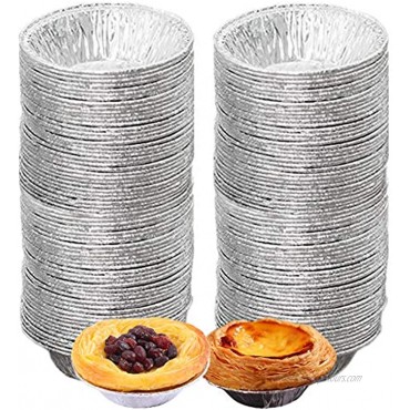 Disposable Aluminum Foil Tart Pans,Egg Tart Mold 200Pcs Tart Baking Tray Mini Tiny Pie Muffin Pans Tin Bakeware Cake Cookie Mold for Cooking,Baking Supplies and Reheating Pies,Tart and Quiche-COSVER