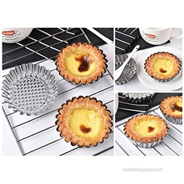 DS. DISTINCTIVE STYLE Mini Tart Pans Set of 12 Pieces 3.7-Inch Top Diameter Stainless Steel Egg Tart Molds Individual Round Muffin Pan Baking Moulds Silver