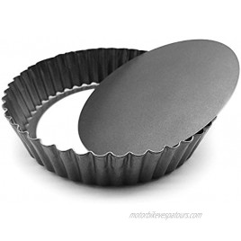 HOMOW Nonstick Heavy Duty Tart Pan With Removable Bottom Removable Loose Bottom Quiche Pans Pie Pan 9.5 X 2